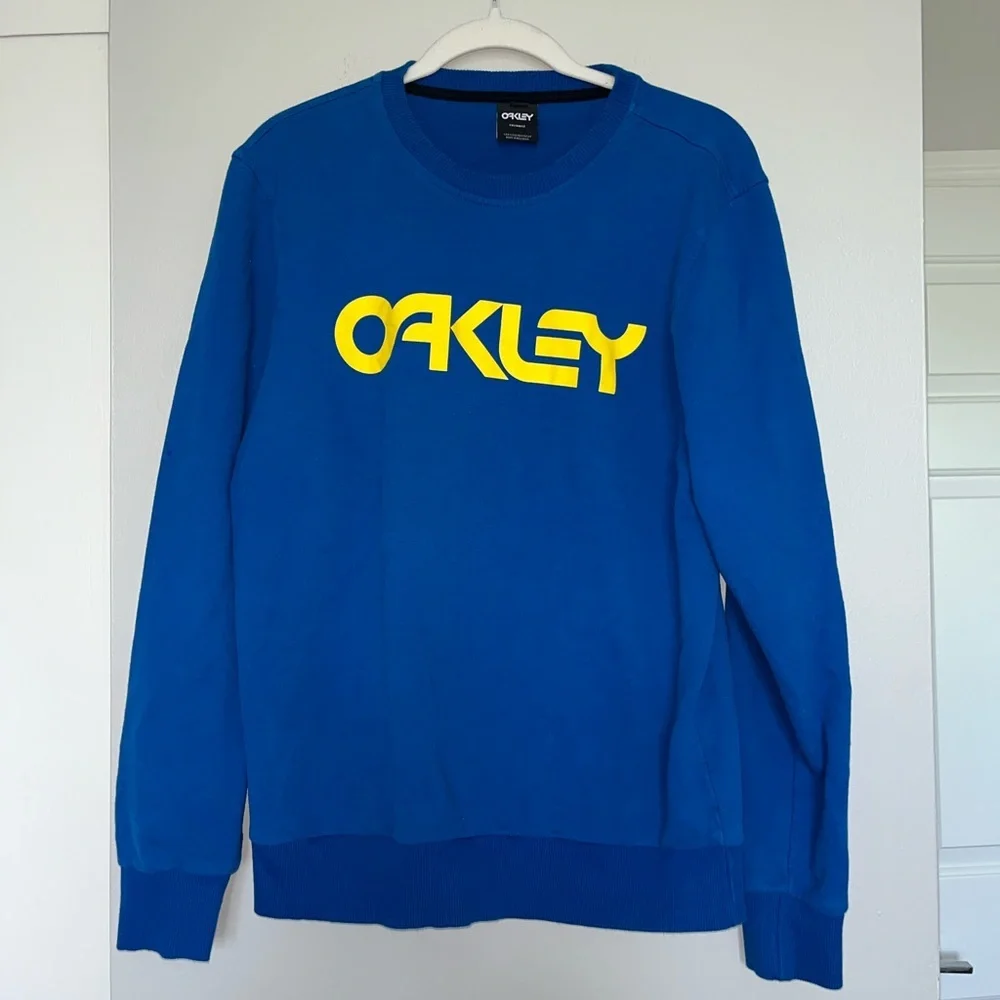 Men’s Blue Oakley Custom Fit Crew Neck Sweatshirt Size Large - Picture 1 of 5